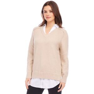 Karen Kane Women's Layered V-Neck Sweater